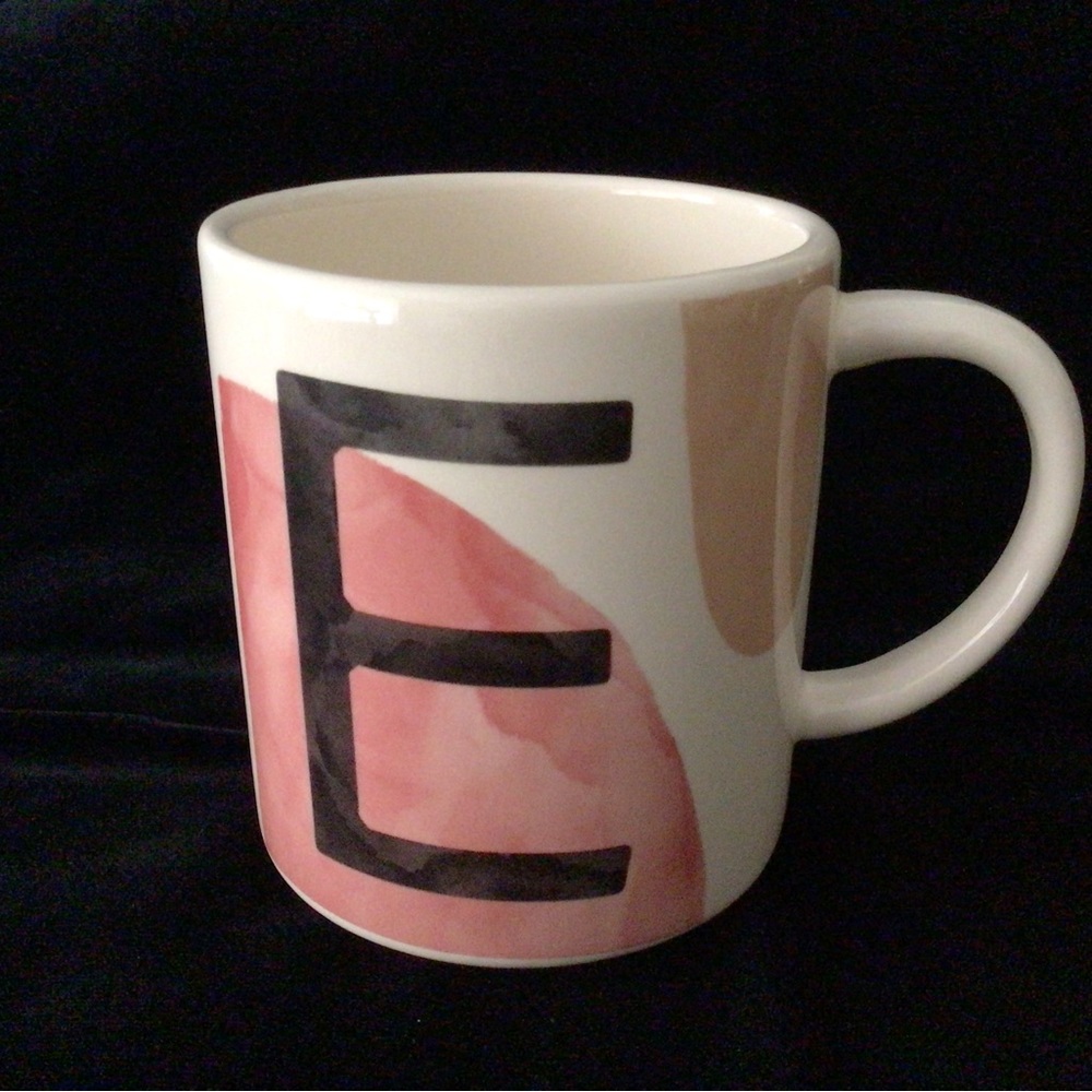 Letter E  Pottery Mug Large Size